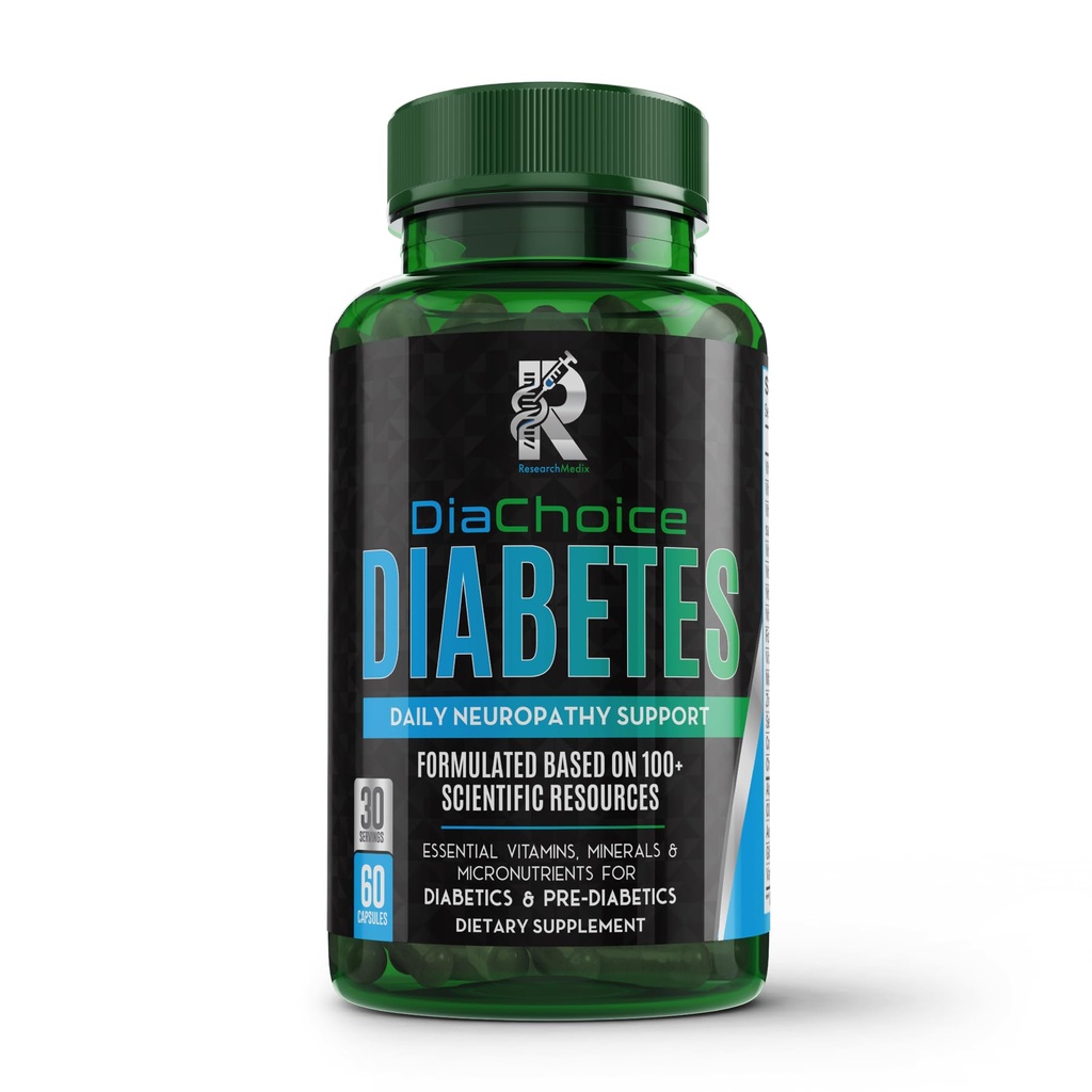 DiChoice Neuropathy Dukungan dengan Alpha Lipoic Acid 600 mg, untuk Membentengi Fungsi Kesehatan Nerve & Dukungan Kesehatan, ALA, Co Q10, Magnesium, Zinc, Vitamin B12, B9, B3, B2, B1, D, C, E & 5 lebih