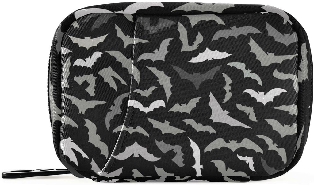 Pill Box Halloween Bats 7 Day Case Travel Pill Organizer Bag dengan Zipper Portable Weekly Vitamin Medicine Suplemen Hoder Pouch