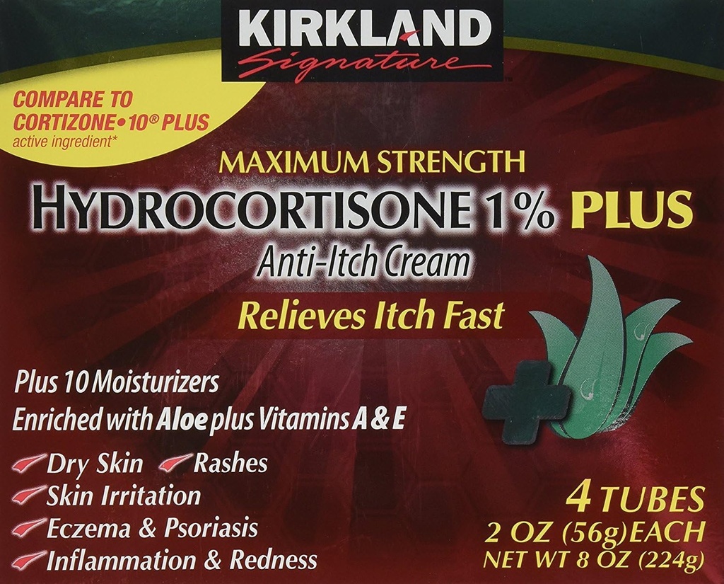 Kirkland Hydrocortisone% 1 Cream, 2 Ounce (Paket 4)