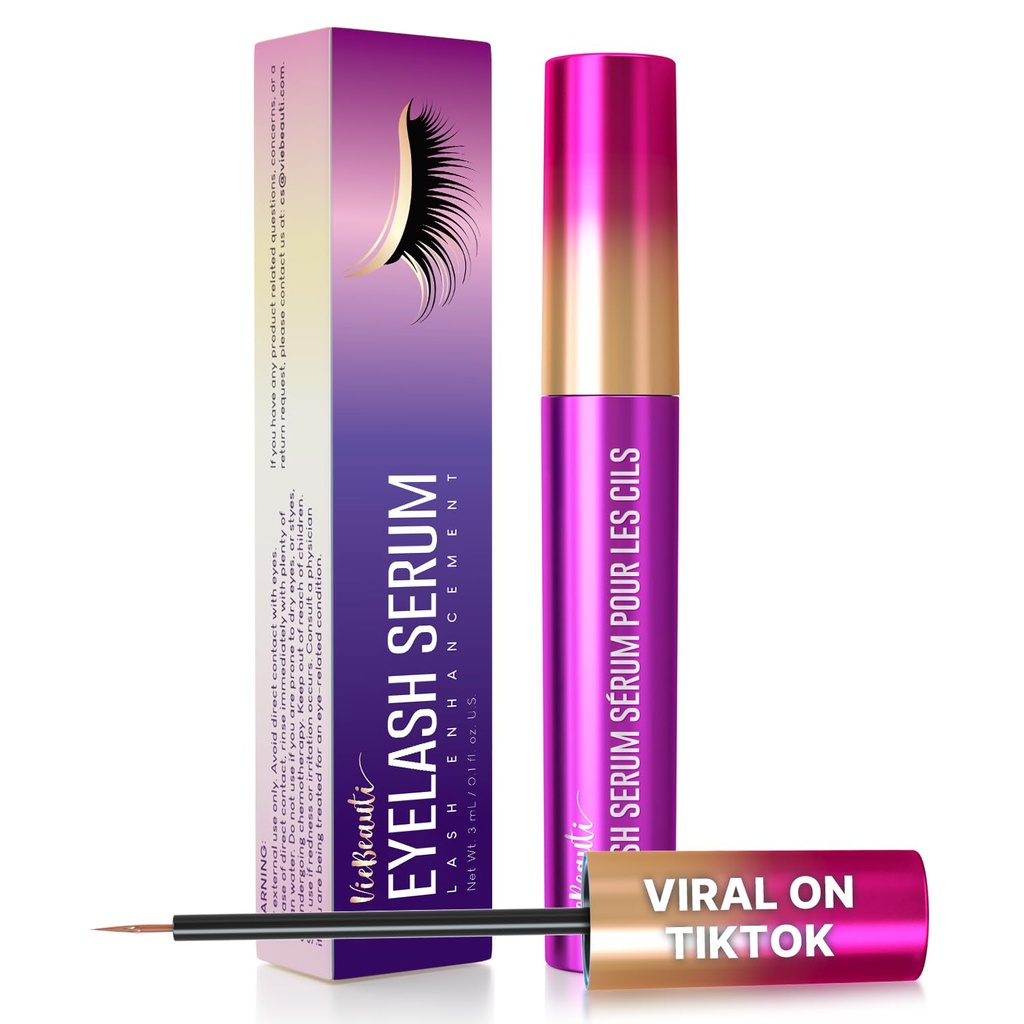 VieBeauti Premiash Growth Serum: Lash Enhancing Serum dengan Formula Lanjutan ke Boost Longer Fuller dan Thicker Looking Lashes - Vegan & Cruelty- Free for Sensitive Eyes 3mL 3-MonthSupply