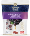 Manuka Production Health Manuka Honey Throat Lozenges - Blackcurrant Flavored Lozenges, 58- Count - Cough Drops Infused with Raw Manuka Honey & Vitamin C for Immune Support