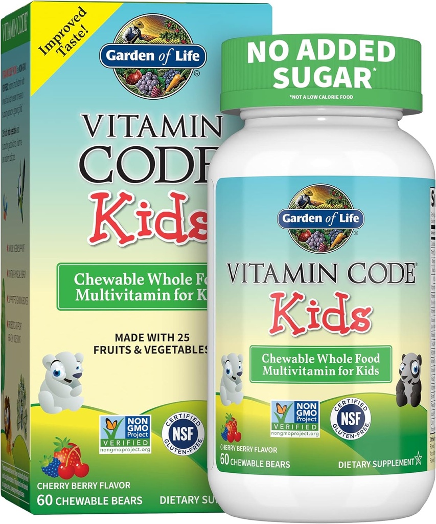 Taman Kehidupan Vegetarian Tambahan Multivitamin untuk Anak-anak - Vitamin Anak-Anak Yang Dapat DiChewable Raw Whole Food Vitamin dengan Progories, 60 Beruang Dibeli
