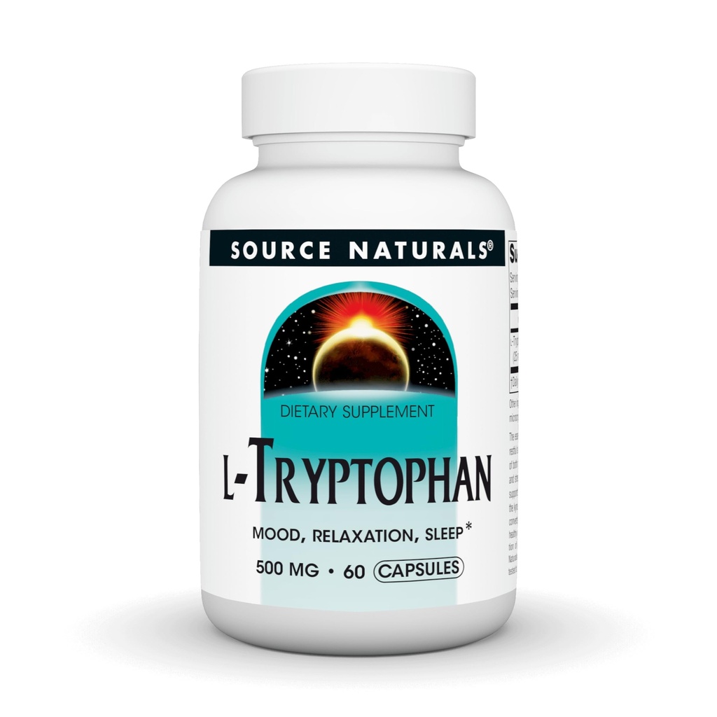 Sumber L- Tryptophan, untuk Mood, Relaxation, dan Sleep *, 500mg - 60 Kapsul