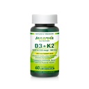 Vitamin D3 5000 IU + K2 MK-7 100mcg - Bone, Heart & Imune Dukung, Easy to Swallow, 60 Capsules