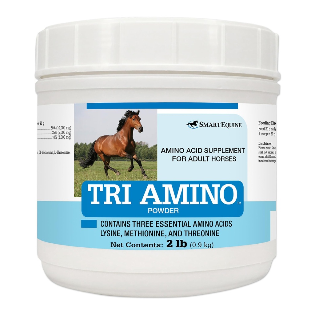 SmartEquine Tri Amino 124; Lysine Horses Supplement with Methionine & Threonine for Strong Muscles 126; Heally Topline 126; Assist in Protein Production 14; 2 LB