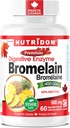 Suplemen Enzyme Pineapple Nutridom Bromelain, 2400 GDU, 500mg, Non-GMO, Vegan, Bebas Gluten, Soy & Dairy (60 Count)