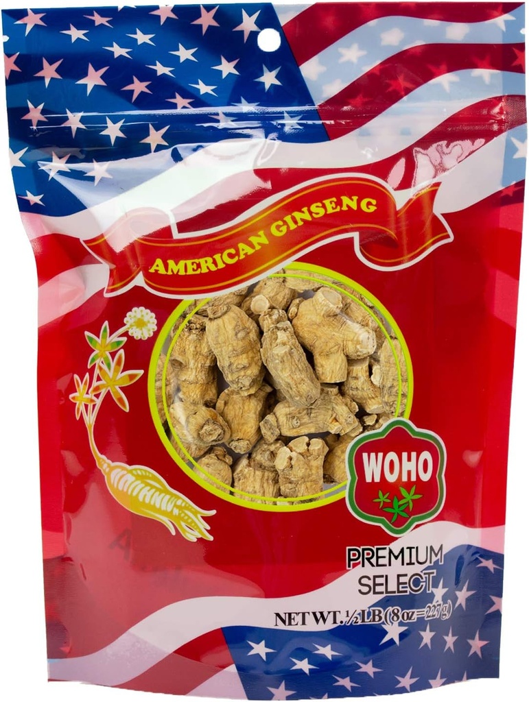 WOHO Pendek Besar Amerika Ginseng Roots 8 oz bag