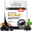 VEV Shilajit Gummies for Men & Women 7.124; 1000mg Shilajit & Ashwagandha Gummies dengan Sea Moss & L-Theanine for Energy, Vitalitas & Stress Saldo 124; Vegan, No Added Sugar 124f; 90 Count for Daily Wellness
