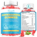 2 Pack Ashwagandha Gummies dengan Turmeric Mood Energy and Immune Dukung, Mixed Berry Flavor 120 Cts