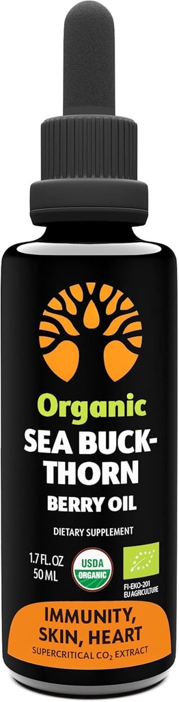 Laut Organik Buckthorn Oil - 50-Hari Suply - Omega 7 9 - Non- GMO, Vegan