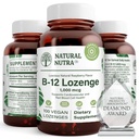 Suplemen Natural Nutra B12 Vitamin B12, membantu meningkatkan Levels Energi, Escalypfor Healthy Nervous System, membantu Improve Mood & Mental Health, Support Cardiovascular System, 100 Lozenges
