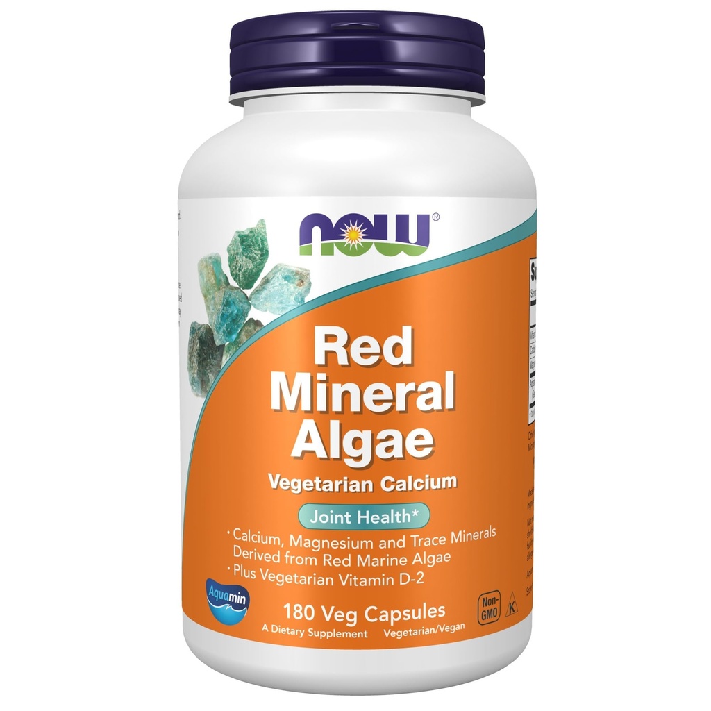 Sekarang Makanan Suplemen, Red Mineral Algae Plus Vitamin D-2, Gabungan Kesehatan *, 180 Veg Capsules