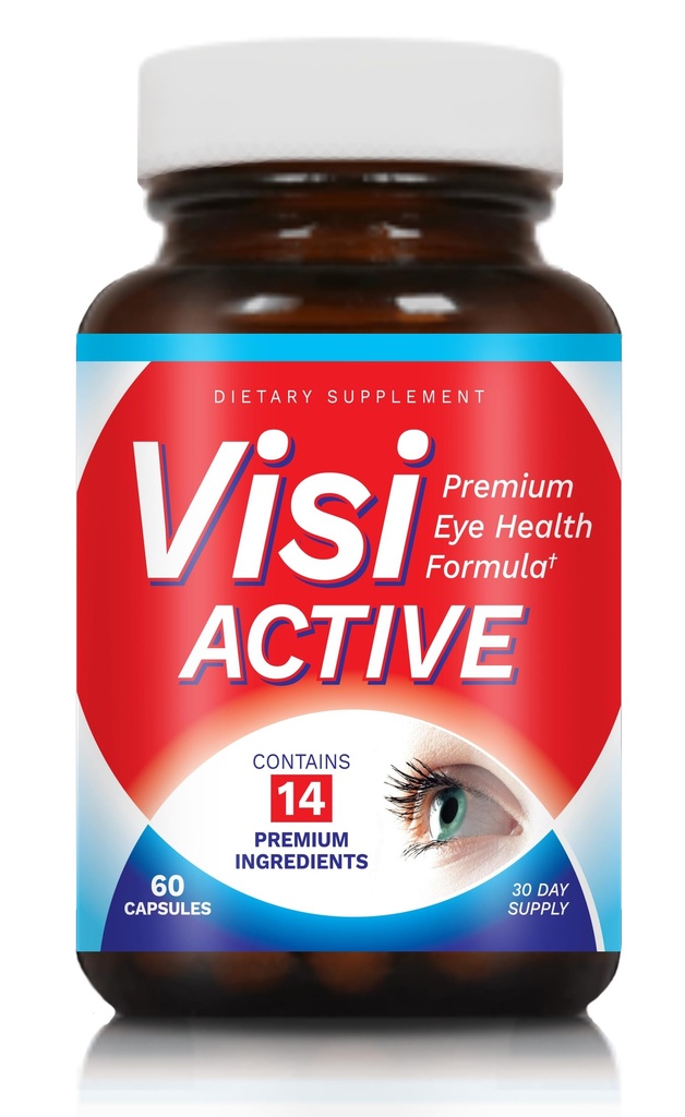 Suplemen Dukungan Vision - Eye Health Formula dengan L- Tartrat, Reveratrol, Ekstrak Blueberry, Vitamin A, C, D & 11 Ingrediens untuk Dukungan Vision - 60 Capsules / Bottle - 1 Pack