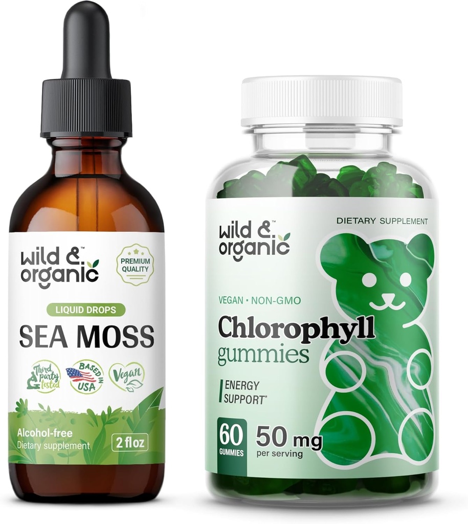 Wild & Organic Sea Moss Tincture 2 fl oz & Chlorofil Gummies