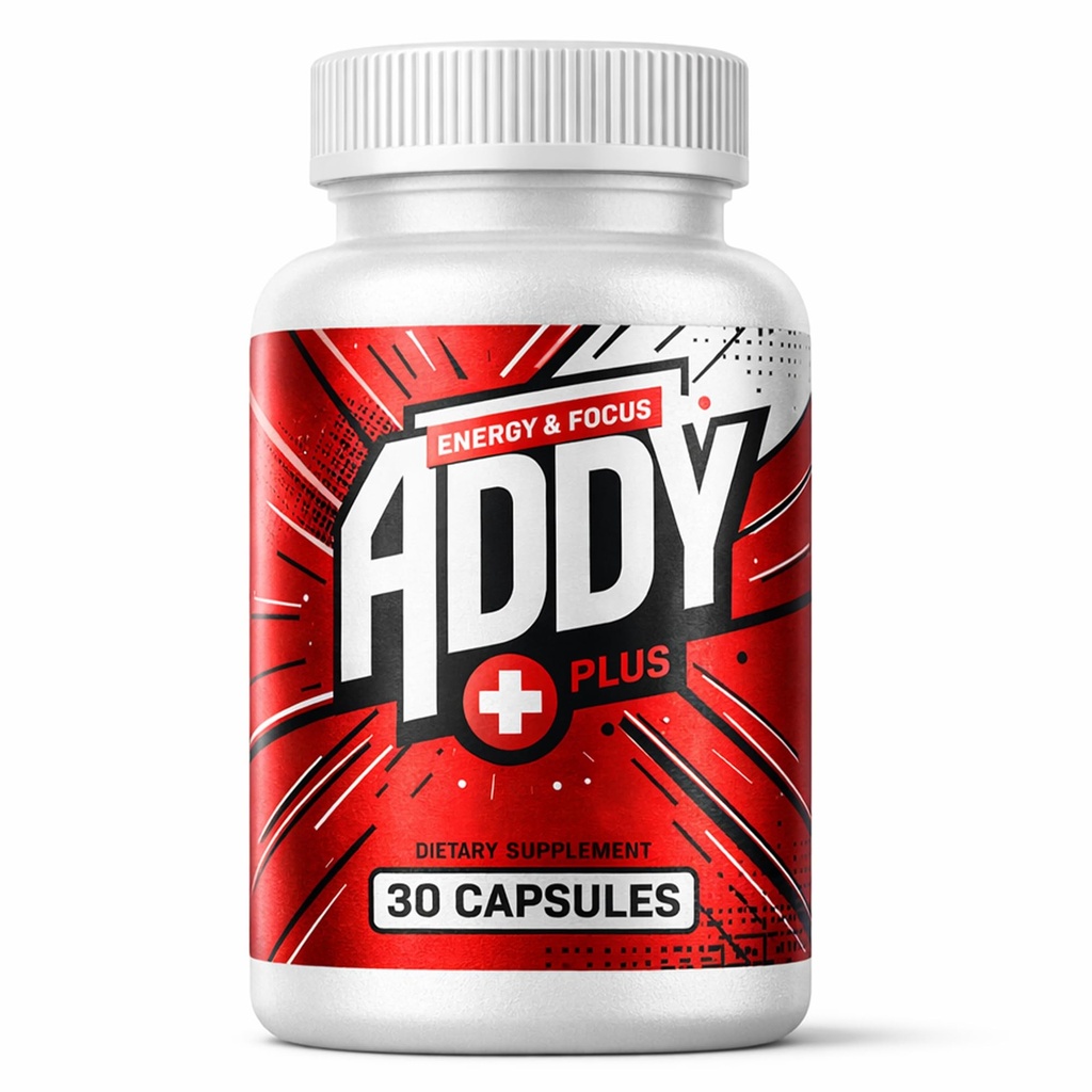 ADDY Plus - Brain Booster - Fokus, Energi, dan Dukungan Ingatan Vitamin - Adderall Alternatif - Suplemen Fokus & Energi Bersih - Fokus Sharp - Dapatkan Lebih Selesai dengan Addy Plus - 30 ct