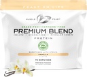 Muscle Feast Grass Fed Premium Whend Whey Protein, Whey Hydrolyzed, Isolate, Mivault Casein, 21g Protein, 100 Kalori (Vanilla, 5lb)
