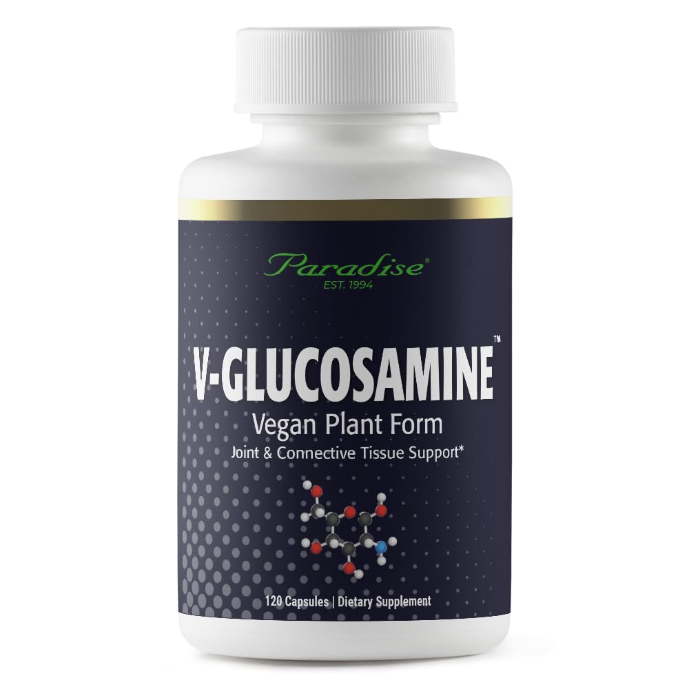 Paradise Herbs V-Glucosamine Suplement, Torbs & Joint Health, Super Powerful, Ultra Pure, Vegan, Non GMO, Gluten Free, 120 Vegetarian Capsules