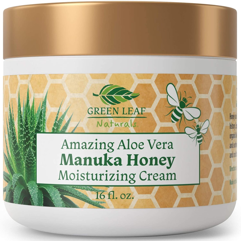 Manuka Honey Eczema Cream Moisturizing Lotion Fration For Psoriasis Relief - Itchy, Dry Skin Rash Oaster- Skin Sothing Moisturizer - Body & Face Cream - Anak-anak & Dewasa 16oz