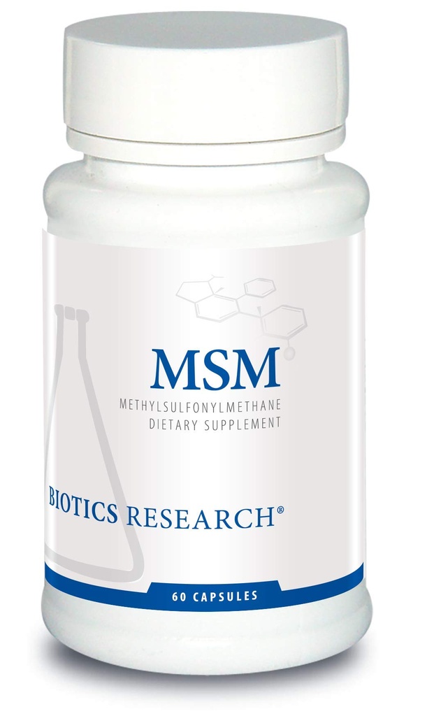 Biotics Research MSM Enable Sulfur Suplement, Collagen Production, Healthy Hair, Skin & Nails, Muscle and Joint Comfort. 60 Capsules
