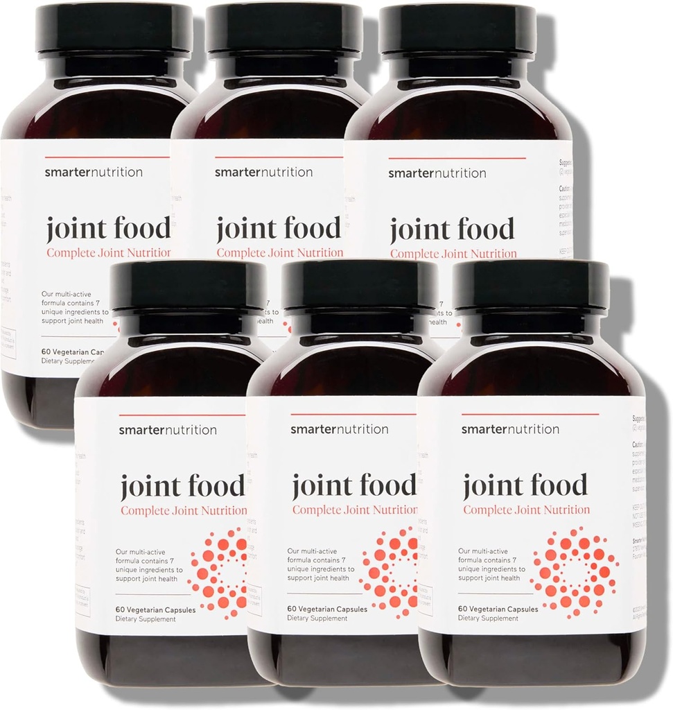 SMARTERNUTISI Joint Food - Whole-Food Joint Supplemen untuk Mendukung Lubrication & Mobility - Formute with Collagen Type II, MSM, Vitamin C, Turmeric, Bromelain - 6 Pack [180-Day Suppply]