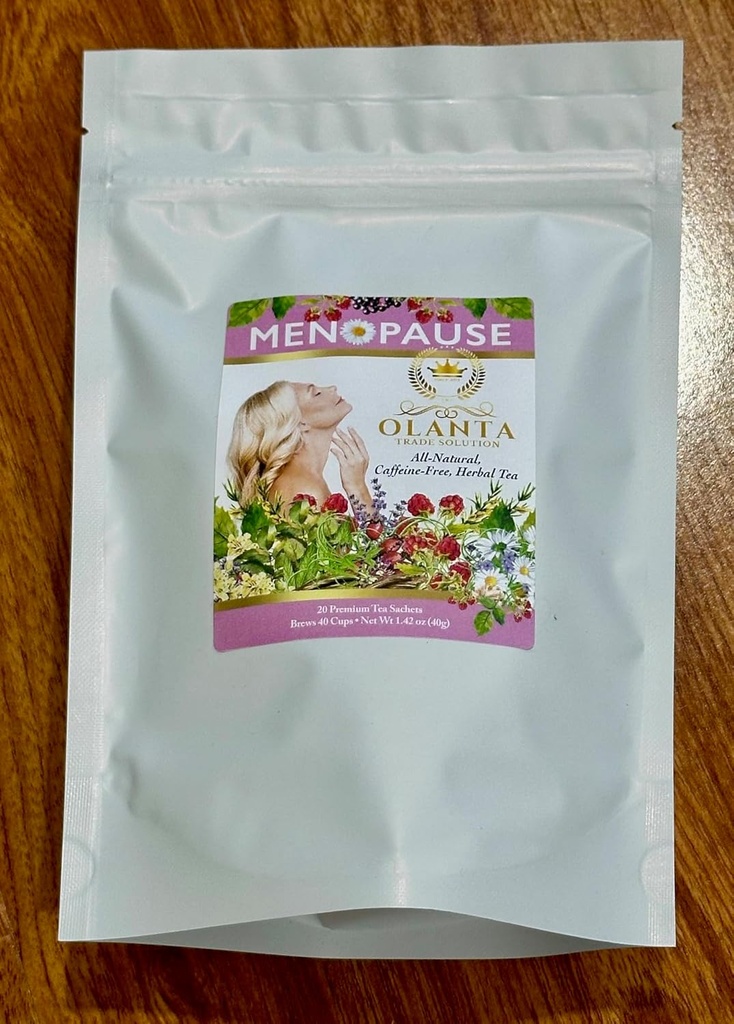 MENOPASE TEA - Dukungan alami menopause vitamin untuk wanita, menopause dukungan suplemen diet, mendukung ketika berkedip panas menopause alami dengan Ashwagandha - 20 Premium Tea Sachets