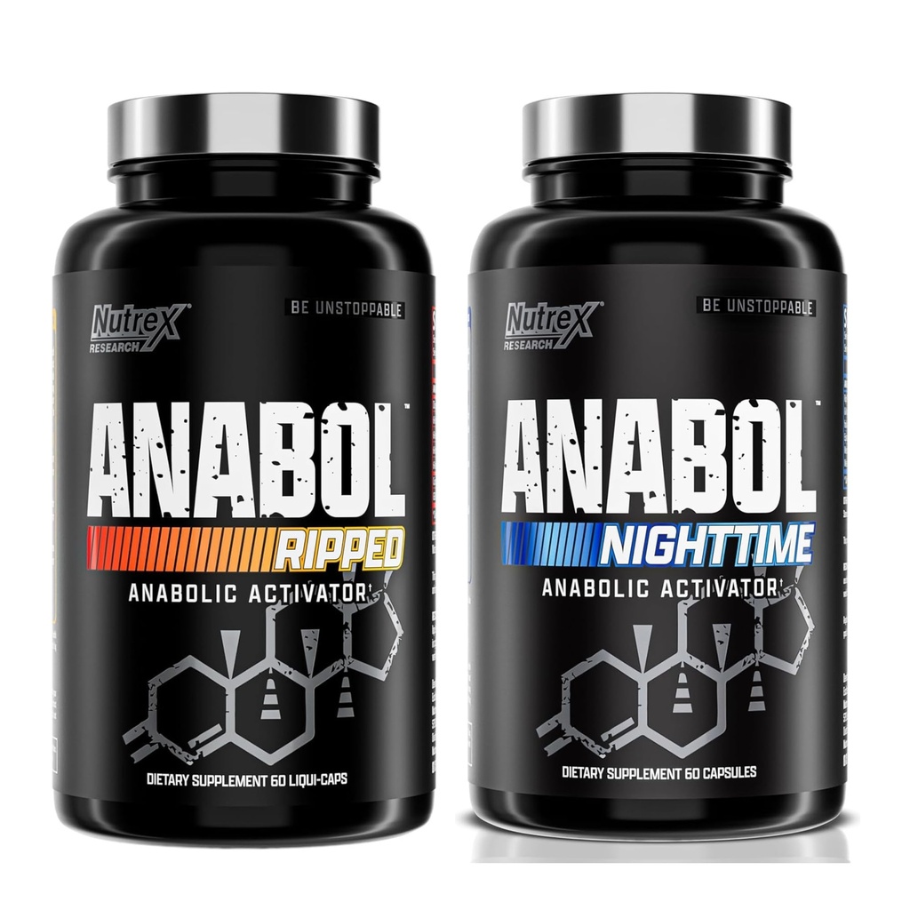 Nutrex Research Anabol Ripped & Nighttime PM Muscle Builder dan Shredding Combo