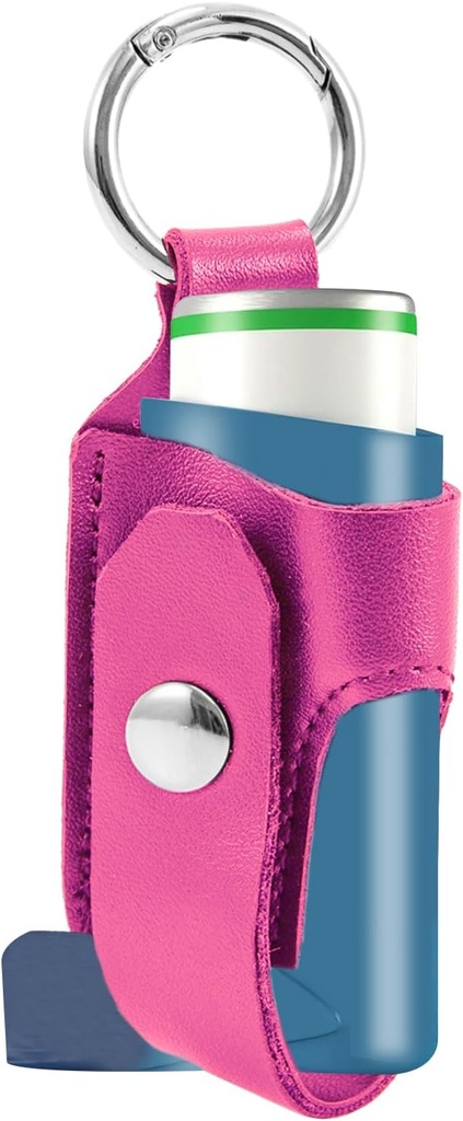 Asma Inhaler Holder PU Leather Travel Handy Holder, Lighlable Portma Kasus Inhaler untuk Dewasa dan Anak (Inhaler Tidak disertakan)