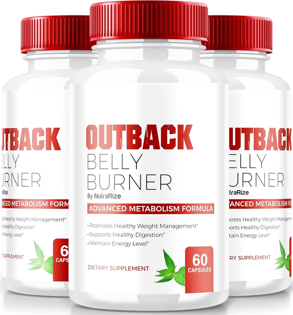 (3 Kemas) Pil Burner Belly Outback, Premium Out Back Belly Burner Kapsules, Semua Suplemen Keto Berat Tubuh Alam (180 Capsules)