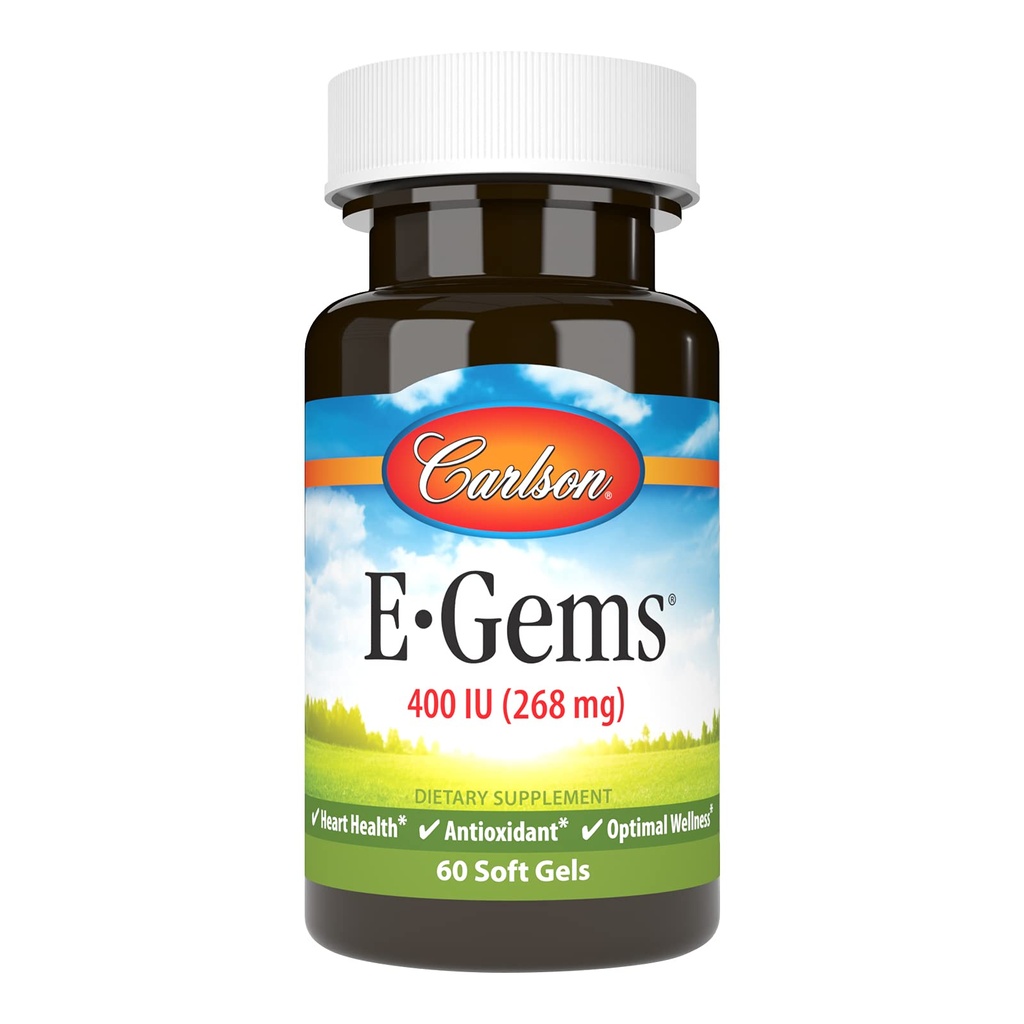 Lab Carlson E- Hems Natural Vitamin E, 400 IU, 60 Softgels