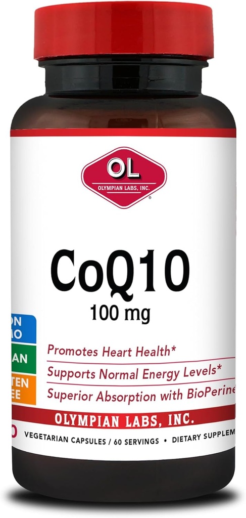 Lab Olymsian CoQ10 100mg Formulated with Bioperine for Greater Absorpsi, Mendukung Heart Health 60 Kapsul