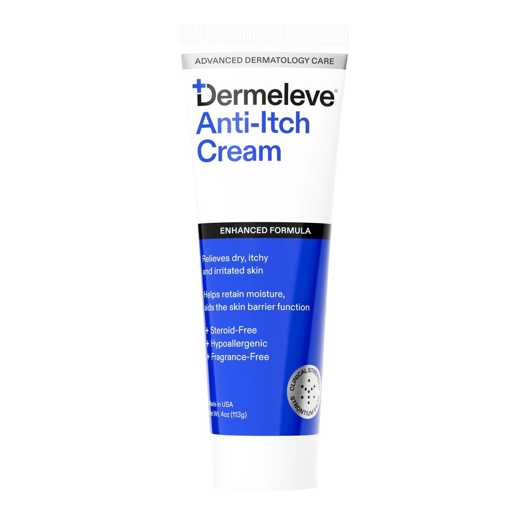 Dermeleve AntiAnti- Itch Cream 124; Ekstra Kekuatan untuk Psoriasis, Dermatitis Seborheat, Viral Rash, Bug Bite, Allergy, Ripik Hives, Neuropathy (Nerve)