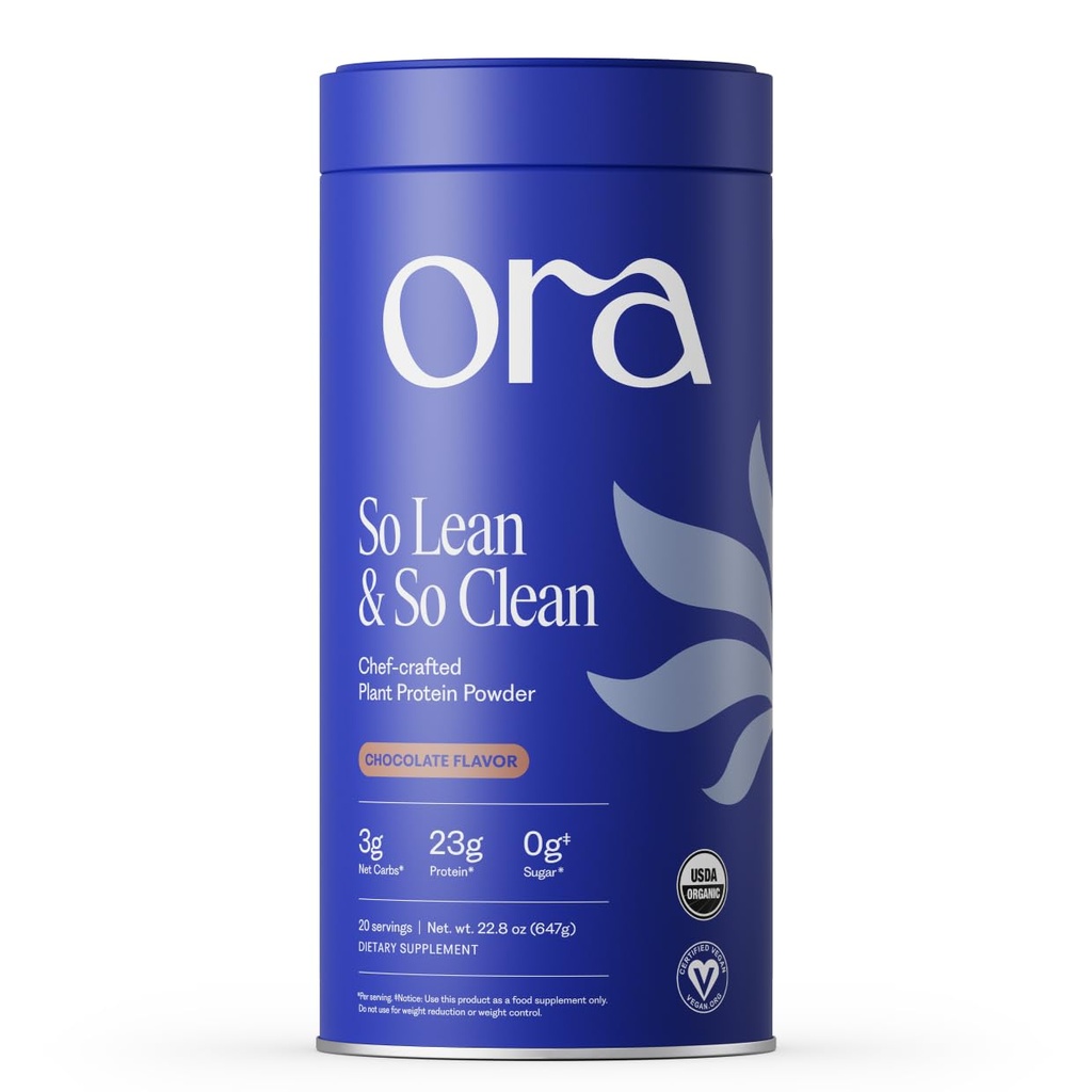 Ora Organik Vegan Powder - 23g Tanaman Protein untuk Perempuan dan Pria - Chocolate Flavor 20 Pelayan, Bloat-Bebas, Gluten Bebas, Non- GMO, Tidak Sweeteners Buatan