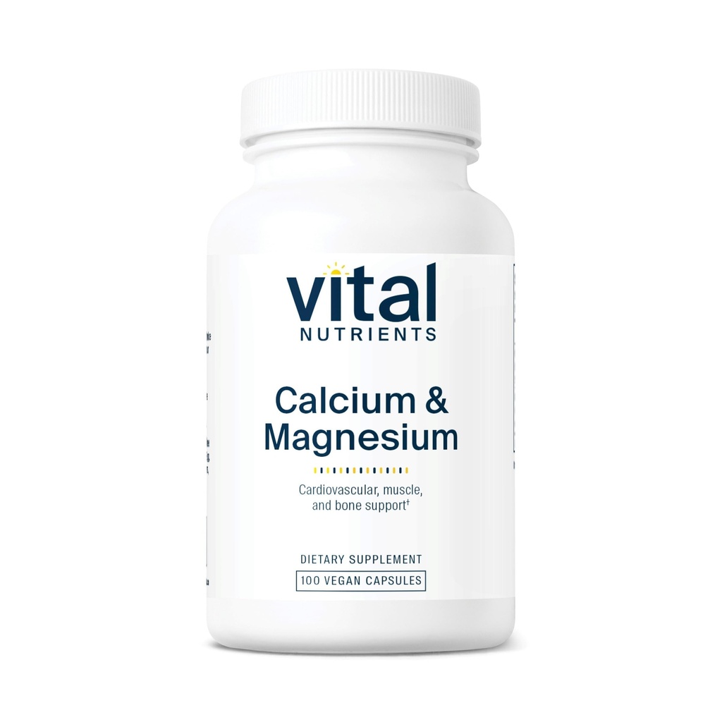 Visi Nutrients Calcium & Magnesium 124; Vegan Kalsium Suplemen dengan Magnesium 124; Dukung Kekuatan Tulang, Otot, dan Kesehatan Hati * Atlet, Gludten, Soy Free 124; Non-GMO 124; 100 Capsules