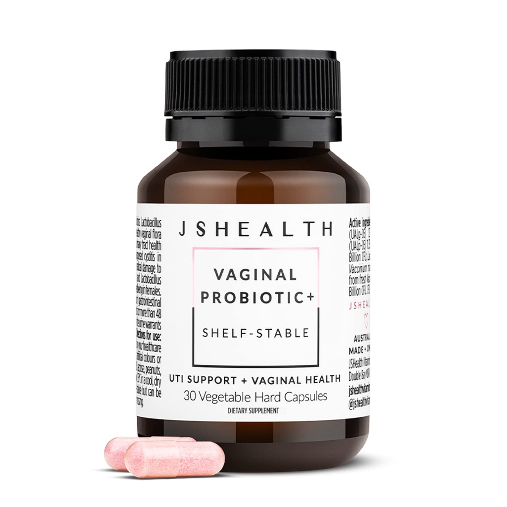 JSHealth Vitamin Vaginal Probiotic Suplement - Mendukung Kesehatan Urin dan Kesehatan Vaginal - Shelf Stabil Infeksi Yeast untuk Perempuan (30 Katup)