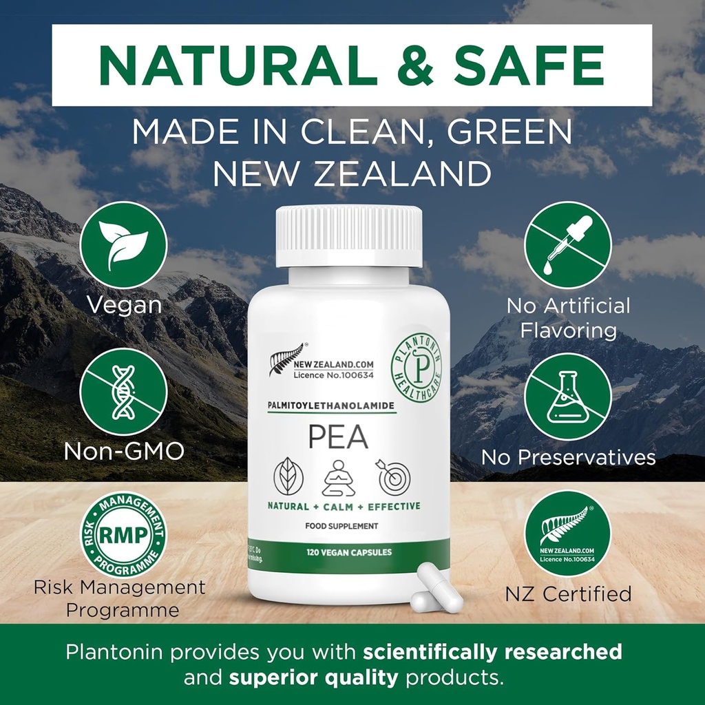 Suplai Palmitoylethanolamide Pea Suplemen 600mg - Micronized Pea Suplemen 99% - 2 Bulan Lanjutan Dukungan Alam untuk Kompak Bersama