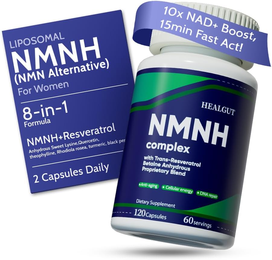Suplemen Lipomal NMNH untuk Pengubah Energi Perempuan: NMN Alternatif + Trans- Resveratrol + TMG 124; Boosts NAD + Levels, Regenerasi Cellular & Radiant Skin - 60- Day Anti- Aging Formula
