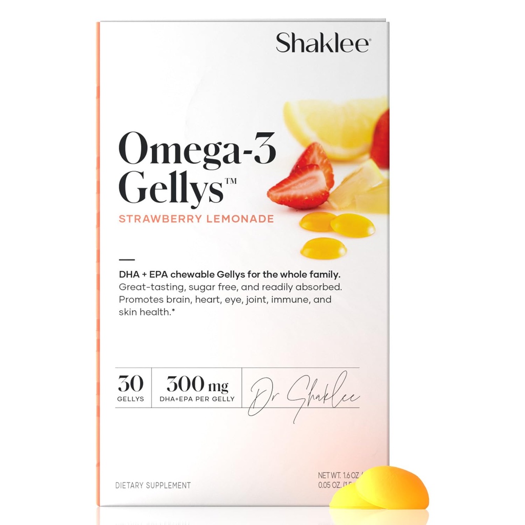 Shaklee - Omega- 3 Gellys ™ - Strawberry Lemonade Gummies - 30 Gellys