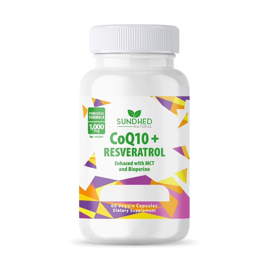 CoQ10 powerful Antioksidant (Capsules Coq10 + Resveratrol)