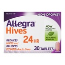 Allegra Hives Antihistamin 24- Jam Tablet, Non- Drowsy Hive Reduction and Hive Itch Relief, 180 mg Fexenadine HCI, 30- Count