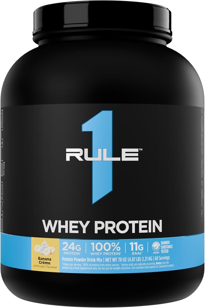 Aturan 1 Whey Protein - 24g Fast- Bertindak Protein dari All- Whoy Sumber dengan Alami Occurring EAS & BCAAs untuk Pemulihan Kerja atau Kapanpun Gunakan (5 Pounds *, Pisang Creme)