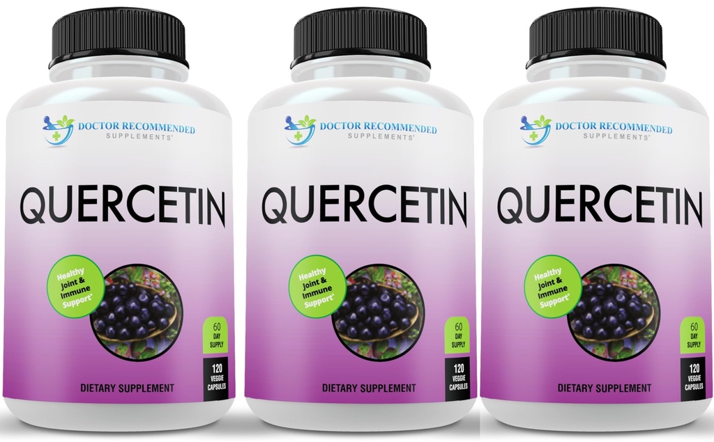DOKTER DIPERINTAH SUPPLEMENTS Quercetin Per Serving - (Vegan, Non-GMO) (120 Veggie Capsules, Paket 3)