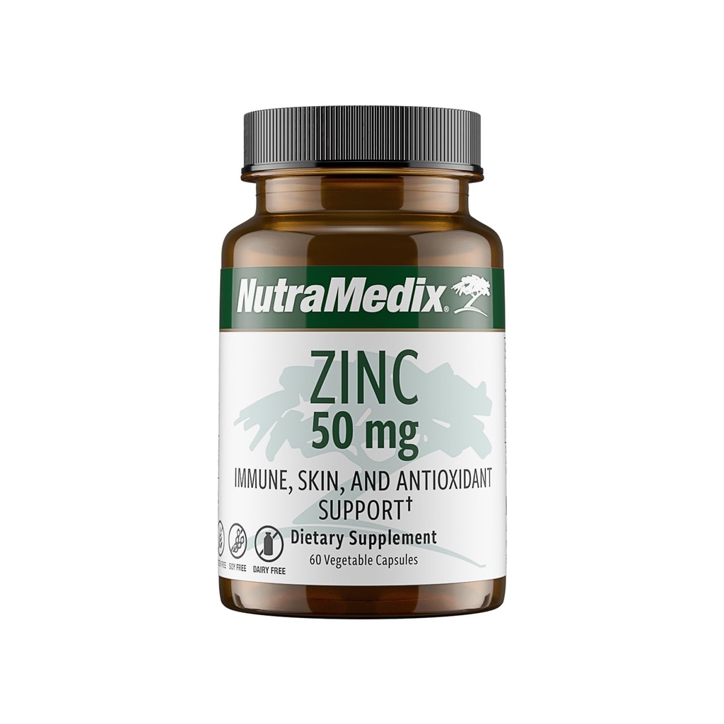 NutraMedix Zinc 50mg - Suplemen untuk Pertahanan Kebal Kesehatan, Skin Kesehatan & Antioksidant Dukungan - Mudah Digest Zinc untuk Kesehatan Imune (60 Kasules)