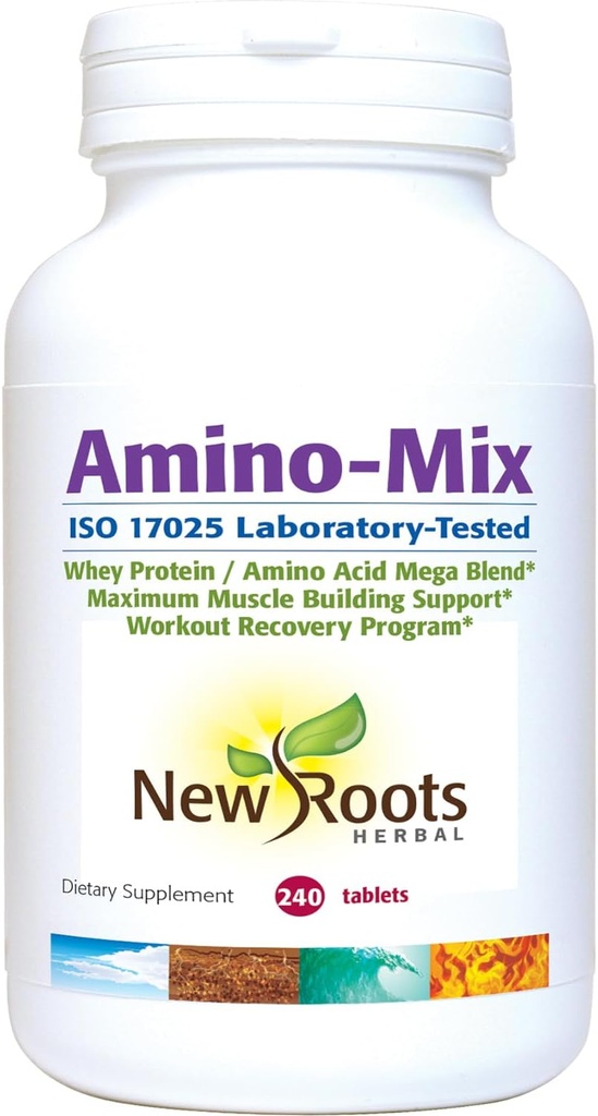 NEW ROOTS HERBAL Amino- Mix Supplemen 124; Branched- Chain Acids (BCAAs) - 240 Capsules