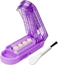 JohnBee Pil Cutter Splitter untuk Pil Kecil dan Kecil. Adjustable Pill Splitter Accurately Cuts Multiple Pills at Once. Non- Slip Silicone Edge (Dark Purple)