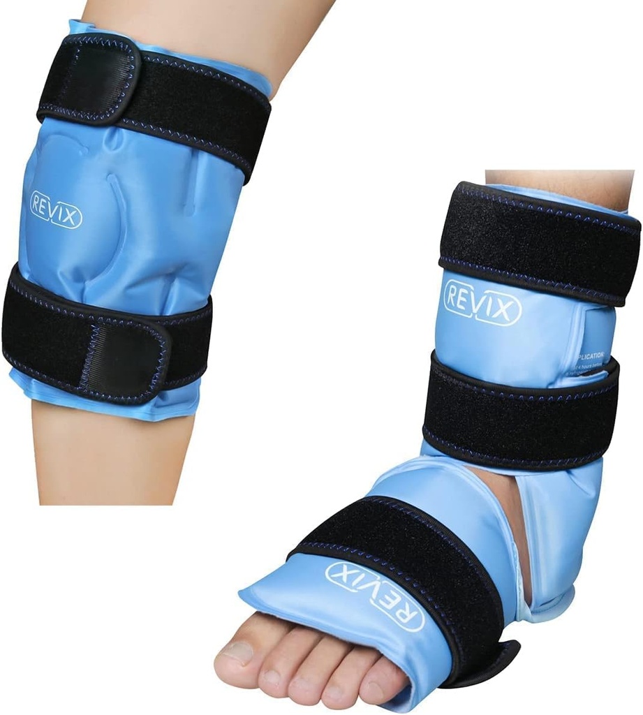 Paket Es Ankle REVIX Lipat untuk Injuries Reusable and REVIX Ice Pack for Knee Pain Relief, Bisa dipakai kembali membungkus Es Gel untuk Injuries Leg