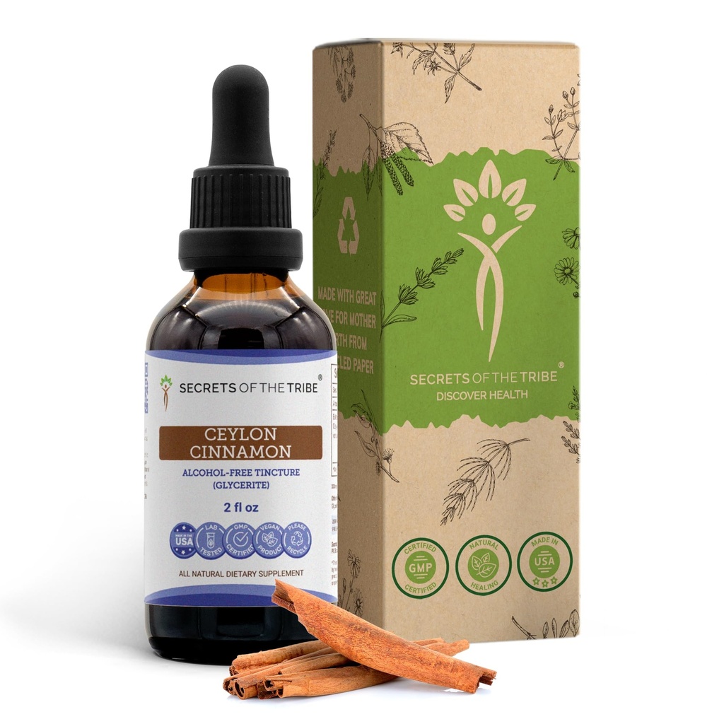 Rahasia Suku Ceylon Cinnamon Tickture Alcohol-Free Liquid Ektract, Ceylon Cinnamomum Verum) Dry Bark (2 FL OZ)