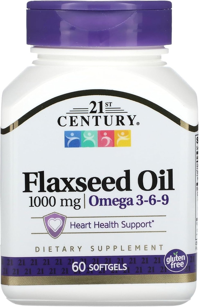 21 Century Flaxseed Oil 1000 mg Softgels, 60 Count (22407)