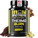 Suplemen Iron Brothers Stimulant Free Fat Burners untuk Perempuan dan Pria - Weight Los - Non Slam Thermogenic Fat Burner - Tambahan Dietary - Metabolisme Booster dengan Cayenne Pepper - 30 Hari Suppply