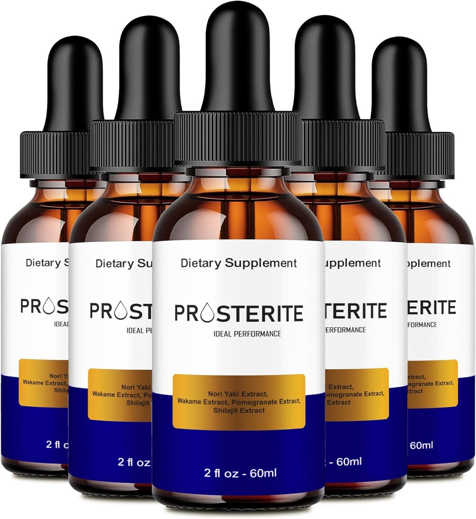 Prosterite Prostate Drops - All Natural Prostate Health Suplement Drops, Prosterite Liquid Formula for Urinary and Prostate Care, Prostate Relief Suplement for Daily Wellness Review (5 Pack)