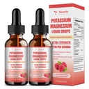 Potasium Magnesium Suplement Drops - Tabloid Potasium Tinggi dengan Magnesium, Kalsium, Vitamin D3 K2, Vegan, Non- GMO Potasio Dukung Krumps, Bone, Muscle - 4 Fl oz